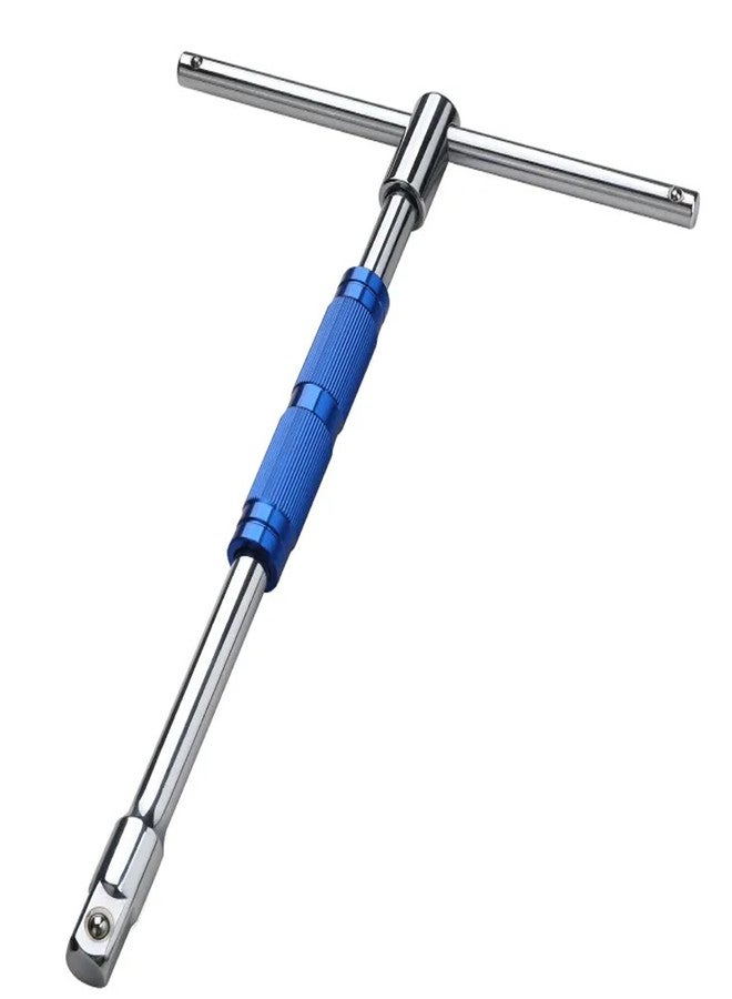 JPT مفتاح ربط JPT دوار 360 درجة من النوع T مقاس 1/2 بوصة (12.5 مم) مع ذراع ربط قابل للفصل على شكل حرف T لأدوات أكمام مقبس الزاوية السداسية/الاثني عشر - Image 1